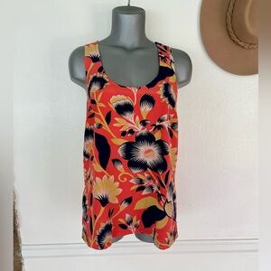 J Crew Silk Top Back Twist Coral Sz M L